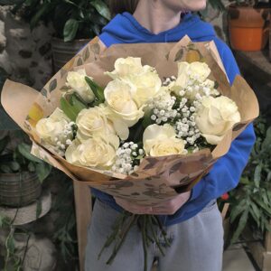 Bouquet de roses blanches