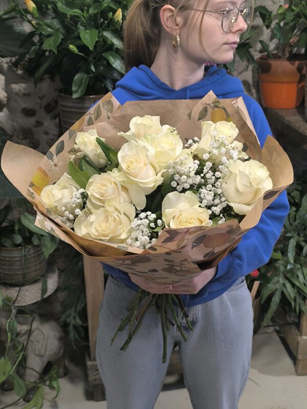 Bouquet de roses blanches