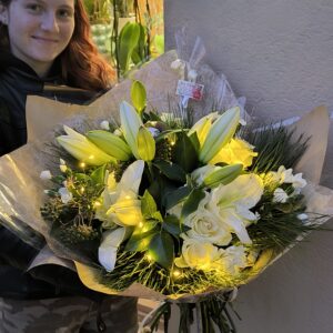 Bouquet blanc lumineux (avec lumières)