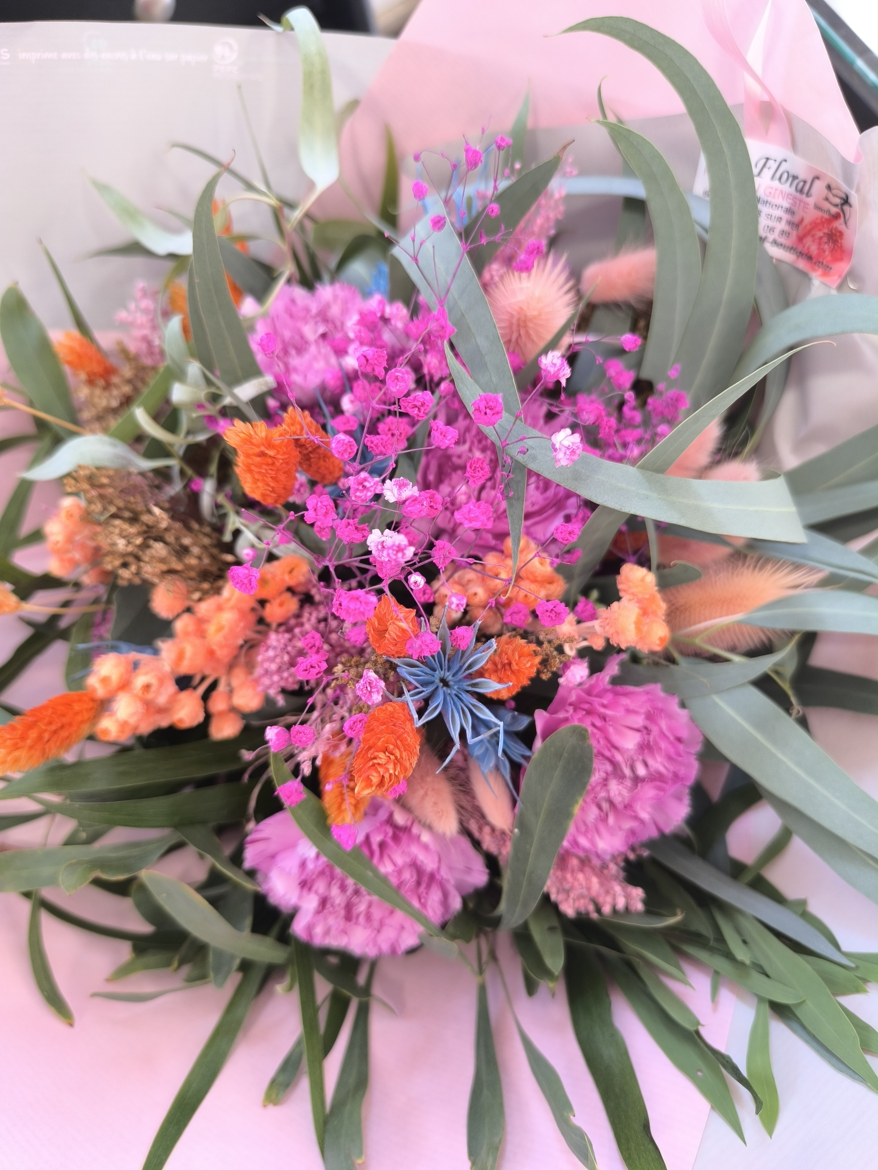 Bouquet spécial été canicule fleurs fraîches et séchées